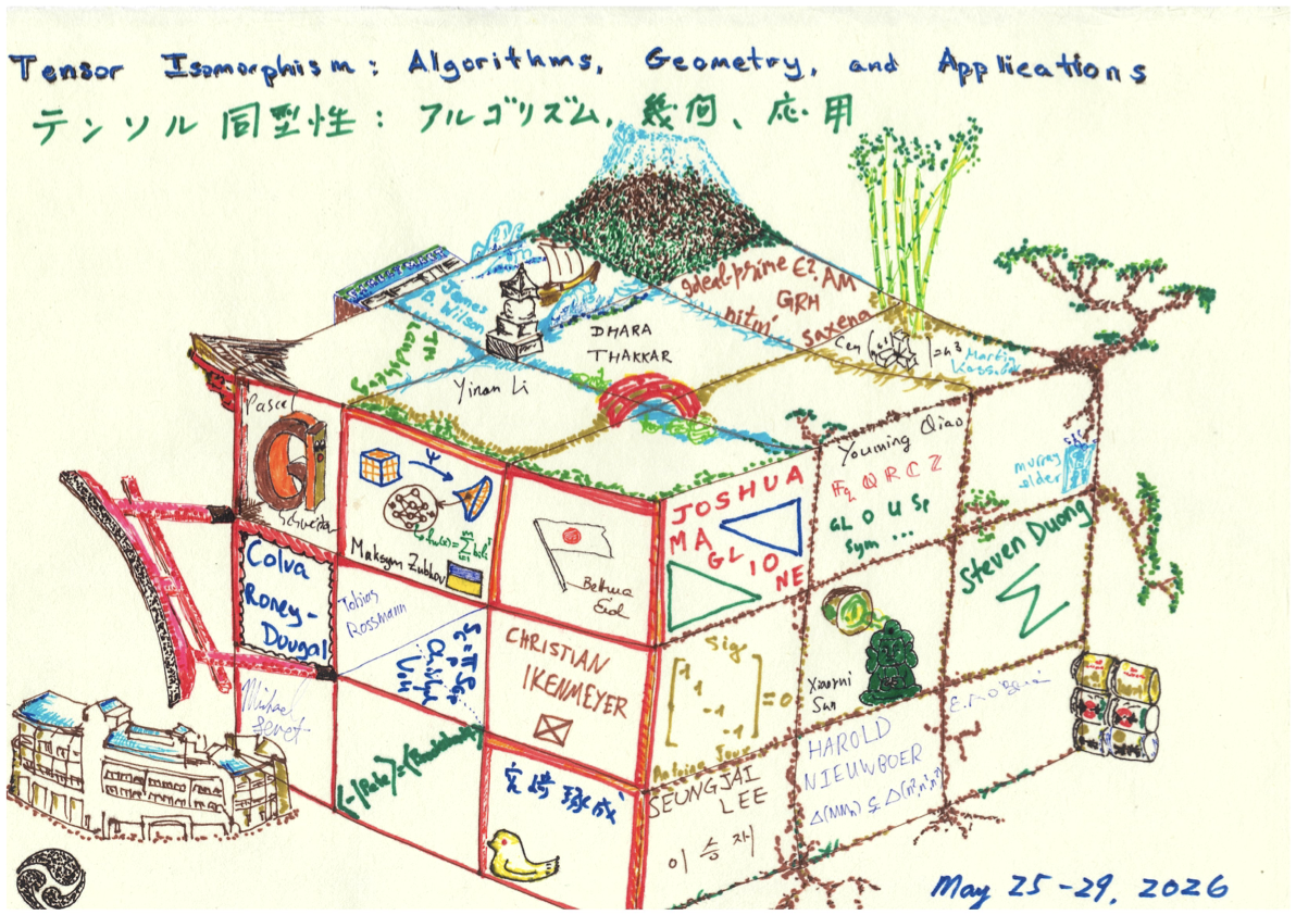 Workshop drawing for Shonan Meeting 246 on tensor isomorphism